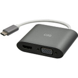 C2G C2G29831 USB C to HDMI & VGA Dual Monitor Adapter - 4K 30Hz - White