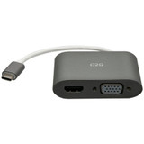 C2G C2G29831 USB C to HDMI & VGA Dual Monitor Adapter - 4K 30Hz - White