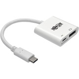 Tripp Lite U444-06N-DP8WC USB-C to DisplayPort Active Adapter Cable with Equalizer (M/F) UHD 8K HDR 60W PD Charging White 6 in. (15.2 cm)