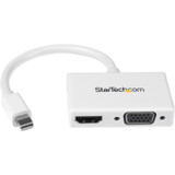 StarTech MDP2HDVGAW Travel A/V Adapter - 2-in-1 Mini DisplayPort to HDMI or VGA Converter - White