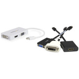 StarTech MDP2VGDVHDW Travel A/V adapter: 3-in-1 Mini DisplayPort to VGA DVI or HDMI converter - white