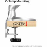 SIIG MTPRO Desk Mount Dual Gas Spring Monitor Arm - up to 32" Display - Max. Load 19.8 lbs - VESA 75 & 100mm