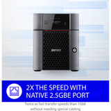 BUFFALO TeraStation 3420DN 4-Bay Desktop NAS 4TB (2x2TB) with HDD NAS Hard Drives Included 2.5GBE / Computer Network Attached Storage / Private Cloud / NAS Storage/ Network Storage / File Server