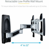 StarTech.com Articulating TV Wall Mount, VESA Wall Mount TV Bracket for 65 inch/99lb/Curved TVs, Corner Adjustable Low Profile Wall Mount