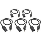 Tripp Lite P030-002-5 Desktop Computer Power Cord NEMA 5-15P to C13 5-Pack 10A 125V 18 AWG 2 ft. (0.61 m) Black