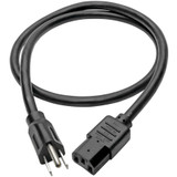 Tripp Lite P007-003 Computer Power Cord NEMA 5-15P to C13 Heavy-Duty 15A 125V 14 AWG 3 ft. (0.91 m) Black