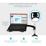 StarTech.com Desk Mount Laptop Arm, Full Motion Articulating Arm/Stand for Laptop or 34" (17.6lb/8kg) Monitor, VESA Mount Laptop Tray