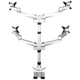 Desk Mount Quad Monitor Arm - 4 VESA Displays up to 30" -Premium Ergonomic Articulating Adjustable Pole Mount - Clamp/Gromme