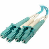 Ortronics Infinium Ultra LC to LC Duplex Patch Cord, 2mm, OM4, Aqua, Plenum, 10 Meter