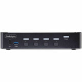 StarTech 4-Port DisplayPort 1.4 KVM Switch, 8K 60Hz / 4K 144Hz, 2x USB 3.0 Ports, 4x USB 2.0 Ports, Hotkey Switching, TAA Compliant