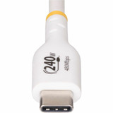 StarTech.com 13ft White USB-C Charging Cable, USB-IF Certified USB C Cable, 240W PD EPR, USB 2.0 Type-C Laptop Charger Cord, TPE Jacket