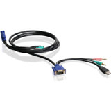 IOGEAR 6ft USB VGA KVM Cable with Speaker and Mic