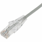 AddOn 6in Gray CAT 6A Slim PVC Ethernet Cable Snagless Clear-Claw RJ-45 M/M
