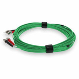 AddOn 2m ST (Male) to ST (Male) Green OM4 Duplex Fiber OFNR (Riser-Rated) Patch Cable