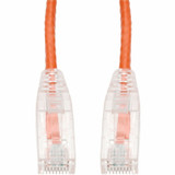 AddOn 100ft Orange CAT 6A Slim PVC Ethernet Cable Snagless Clear-Claw RJ-45 M/M