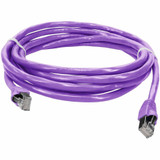 AddOn 1ft RJ-45 (male) to RJ-45 (male) Violet Cat6 straight STP PVC copper patch cable