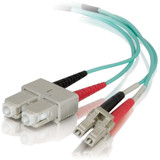 C2G 01008 LC-SC 50/125 Duplex Multimode OM4 Fiber Cable - 3 ft - Aqua