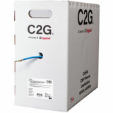 C2G C2G56051 TAA-Compliant Cat6a Bulk Unshielded (UTP) Ethernet Network Cable with Solid Conductors-Plenum CMP-Rated - Blue - 1000ft