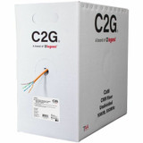 C2G C2G56038 TAA-Compliant Cat6 Bulk Unshielded (UTP) Ethernet Network Cable with Solid Conductors-Riser CMR-Rated - Orange - 1000ft