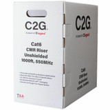 C2G C2G56038 TAA-Compliant Cat6 Bulk Unshielded (UTP) Ethernet Network Cable with Solid Conductors-Riser CMR-Rated - Orange - 1000ft