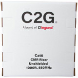 C2G C2G56038 TAA-Compliant Cat6 Bulk Unshielded (UTP) Ethernet Network Cable with Solid Conductors-Riser CMR-Rated - Orange - 1000ft