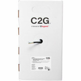 C2G C2G56049 TAA-Compliant Cat6a Bulk Unshielded (UTP) Ethernet Network Cable with Solid Conductors-Riser CMR-Rated - Black - 1000ft