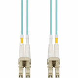 AddOn 110m LC to LC Aqua OM4 Duplex OFNR (Riser-Rated) Fiber Patch Cable