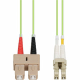 AddOn 10m SC to LC Lime Green OM5 Duplex OFNP (Plenum-Rated) Fiber Patch Cable