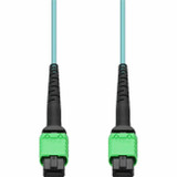 AddOn 10m MPO/APC to MPO/APC Aqua OM4 OFNR (Riser-Rated) 16-Strand Fiber Patch Cable