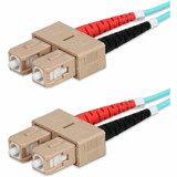 AddOn ADD-SC-SC-85M5OM4P 85m SC to SC Aqua OM4 Duplex OFNP (Plenum-Rated) Fiber Patch Cable