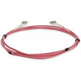 AddOn ADD-LC-LC-0-5M5OM4-PK 0.5m LC to LC Pink OM4 Duplex OFNR (Riser-Rated) Fiber Patch Cable
