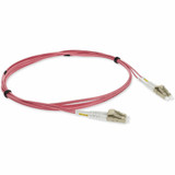 AddOn ADD-LC-LC-0-5M5OM4-PK 0.5m LC to LC Pink OM4 Duplex OFNR (Riser-Rated) Fiber Patch Cable