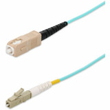 AddOn ADD-SC-LC-4MS5OM4P 4m SC to LC Aqua OM4 Simplex OFNP (Plenum-Rated) Fiber Patch Cable
