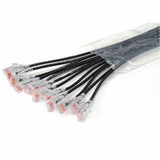 Ortronics EZ Patch Flat Pack Reduced Diameter CAT6A 5ft - 12 Pack - Black