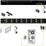 IOGEAR 16-Port USB HDMI KVM Switch with Audio (TAA Compliant)