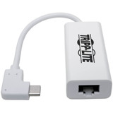 Tripp Lite USB-C to Gigabit Network Adapter with Right Angle USB-C Thunderbolt 3 Compatibility White