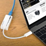 Tripp Lite USB-C to Gigabit Ethernet NIC Network Adapter 10/100/1000 Mbps White