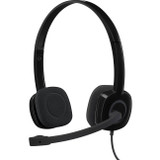 Logitech H151 Stereo Headset with Rotating Boom Mic (Black) - Stereo - 3.5MM AUDIO JACK CONNECTION - Wired - In-Line Control - 22 Ohm - 20 Hz - 20 kHz - Over-the-head - 5.9 ft Cable - Black