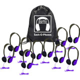 Hamilton Buhl Sack-O-Phones Personal Headphones - Purple - 10 Pack