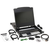 Tripp Lite 8-Port NetDirector DisplayPort KVM Switch Console with 17 in. LCD Dual Rail 1U Rack-Mount