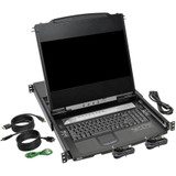 Tripp Lite NetDirector 8-Port 1U Rack-Mount Console HDMI KVM Switch with 17 in. LCD and IP Remote Access Dual Rail