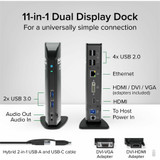 Plugable USB 3.0 Universal Laptop Docking Station Dual Monitor for Windows and Mac