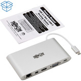 Tripp Lite USB-C Dock, Dual Display - 4K HDMI/mDP, VGA, USB 3.2 Gen 1, USB-A/C Hub, GbE, Memory Card, 100W PD Charging