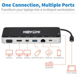 Tripp Lite USB Dock Triple Display 4K HDMI & mDP VGA USB 3.2 Gen 1 USB-A/C Hub GbE 60W PD Charging