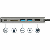 StarTech.com USB C Multiport Adapter - Portable USB Type-C Travel Dock - 4K HDMI, 2-pt USB Hub, SD, GbE, 60W PD Pass-Through - Laptop Dock