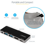 StarTech.com USB C Multiport Adapter, USB-C to 4K 60Hz HDMI, 100W PD Pass-Through, 3xUSB, Audio, USB-C Mini Dock, Portable USB Type-C Dock