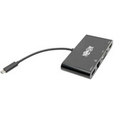 Tripp Lite USB C Docking Station Adapter Converter 4K w/ HDMI, VGA, Gigabit Ethernet, USB-A Hub, Black, Thunderbolt 3 Compatible