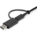StarTech.com USB-C & USB-A Dock - Hybrid Universal Laptop Docking Station with Dual Monitor Display 4K 60Hz HDMI & DisplayPort - 60W PD