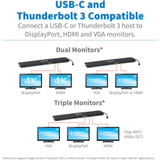 Tripp Lite USB-C Dock Triple Display 4K HDMI & DP VGA USB 3.2 Gen 1 USB-A/C Hub GbE 100W PD Charging
