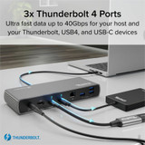 Plugable Thunderbolt 4 Dock with 100W Charging, Thunderbolt Certified, 3x Thunderbolt Ports